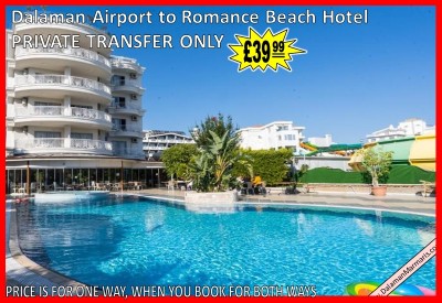 Dalaman Airport to Romance Beach Hotel Marmaris